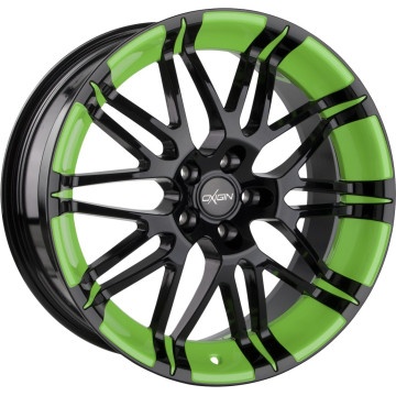 8.5x18 ET50 - LK5/112 ML72.6 Oxigin 14 Oxrock black foil spring green