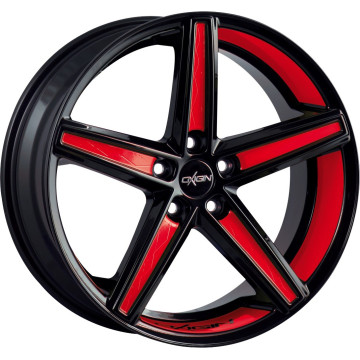 8.5x18 ET35 - LK5/112 ML66.6 Oxigin 18 Concave black foil tomato red
