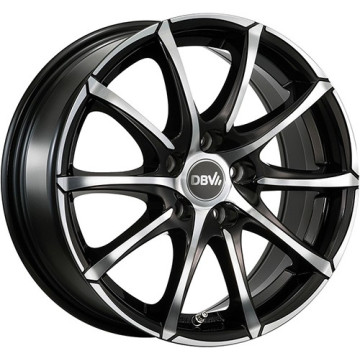 6.5x16 ET44 - LK5/108 ML74.1 DBV Tropez schwarz glänzend front poliert