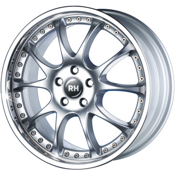 9.5x18 ET49 - LK5/112 ML158 RH Alurad RMK Dynamik silber mit Edelstahlhorn