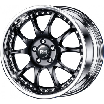 9.5x18 ET49 - LK5/112 ML158 RH Alurad RMK Dynamik schwarz mit Edelstahlhorn