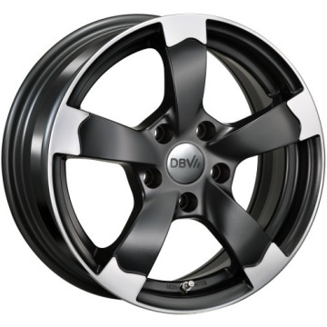 7x16 ET38 - LK5/100 ML63.3 DBV Torino II schwarz matt poliert