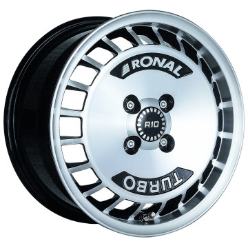 7x15 ET37 - LK4/100 ML68 Ronal R10 Turbo schwarz-frontkopiert