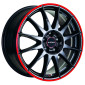 7x16 ET35 - LK4/98 ML58.1 Ronal R54 jetblack-red rim
