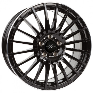 8.5x19 ET34 - LK5/120 ML72.6 Axxion AX5 schwarz lackiert mit poliertem Felgenbett