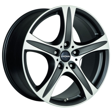 9x19 ET55 - LK5/130 ML71.5 Ronal R55 SUV mattschwarz-frontkopiert