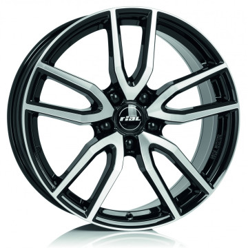 6.5x16 ET50 - LK5/108 ML63.4 Rial Torino diamant-schwarz frontpoliert