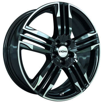 10x22 ET45 - LK5/120 ML72.5 Ronal R58 schwarz-hornkopiert
