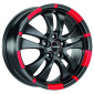7.5x17 ET35 - LK5/112 ML76 Ronal R59 jetblack matt-red rim