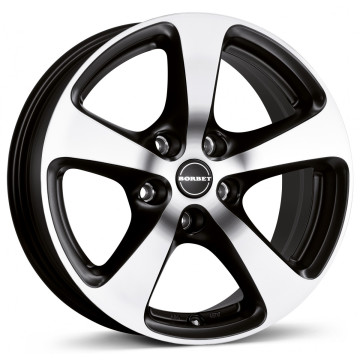 8x17 ET45 - LK5/115 ML70.1 Borbet CC black polished matt