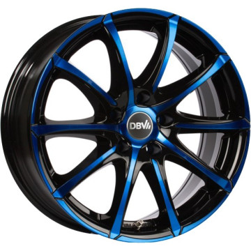 8x18 ET30 - LK5/120 ML72.6 DBV Tropez schwarz glänzend blau eloxiert