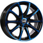 8x18 ET30 - LK5/120 ML72.6 DBV Tropez schwarz glänzend blau eloxiert