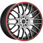 8x18 ET45 - LK5/112 ML73.1 Barracuda Karizzma mattblack-polished / Color Trim rot