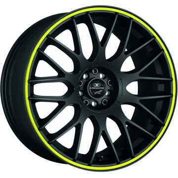 8.5x19 ET45 - LK5/112 ML73.1 Barracuda Karizzma mattblack PureSports / Color Trim gelb