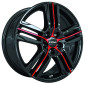 7x17 ET35 - LK4/98 ML58.1 Ronal R57 jetblack-red spoke