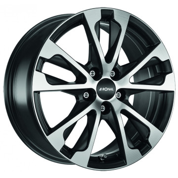 7.5x17 ET40 - LK5/114.3 ML82 Ronal R61 jetblack-matt-frontkopiert