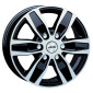 6.5x16 ET56 - LK6/139.7 ML92.4 Autec Typ Q - Quantro 6-Loch schwarz poliert