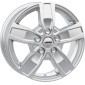 7x17 ET62 - LK5/130 ML89 Autec Typ Q - Quantro 5-Loch brillantsilber
