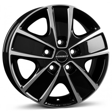 6x16 ET68 - LK5/118 ML71.1 Borbet CWG black polished