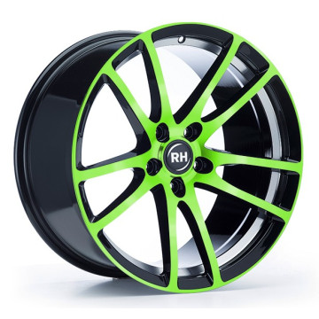 8.5x19 ET45 - LK5/108 ML72.6 RH Alurad BO Flowforming color polished - green
