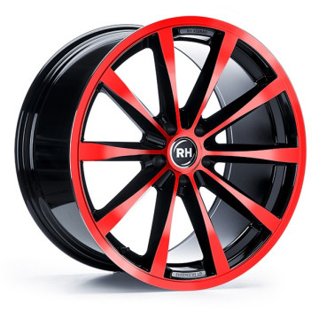 10x19 ET45 - LK5/120 ML74.1 RH Alurad GT color polished - red