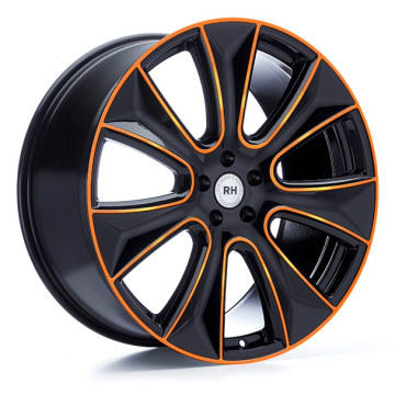 10x22 ET40 - LK5/120 ML74.1 RH Alurad NAJ II color polished - orange