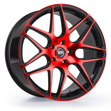 10x22 ET50 - LK5/127 ML71.5 RH Alurad RB11 color polished - red