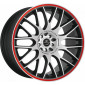 8x18 ET13 - LK4/100 ML73.1 Barracuda Karizzma mattblack-polished / Color Trim rot - DS25