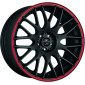8x18 ET35 - LK5/110 ML72.6 Barracuda Karizzma mattblack PureSports / Color Trim rot - DS3