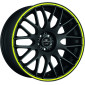 8x18 ET40 - LK5/112 ML73.1 Barracuda Karizzma mattblack PureSports / Color Trim gelb - DS5
