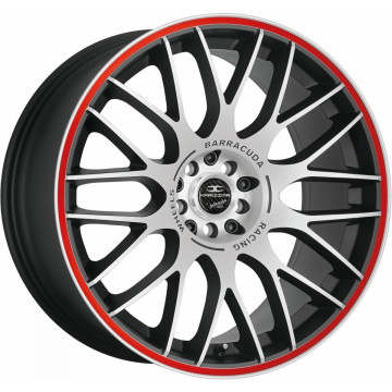 8x18 ET40 - LK5/112 ML73.1 Barracuda Karizzma mattblack-polished / Color Trim rot - DS5