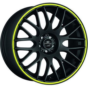 8x18 ET40 - LK5/112 ML73.1 Barracuda Karizzma mattblack PureSports / Color Trim gelb - DS5