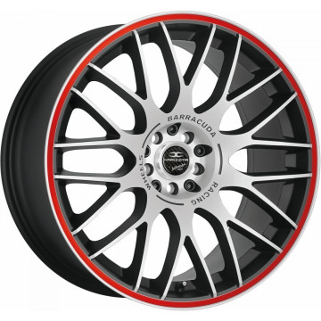 8.5x19 ET28 - LK5/110 ML72.6 Barracuda Karizzma mattblack-polished / Color Trim rot - DS10