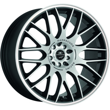 8.5x19 ET28 - LK5/110 ML72.6 Barracuda Karizzma mattblack-polished / Color Trim weiss - DS10