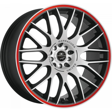 8.5x19 ET23 - LK5/110 ML72.6 Barracuda Karizzma mattblack-polished / Color Trim rot - DS15