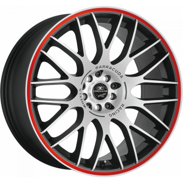 8.5x19 ET18 - LK5/110 ML72.6 Barracuda Karizzma mattblack-polished / Color Trim rot - DS20