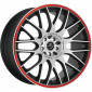 8.5x19 ET18 - LK5/110 ML72.6 Barracuda Karizzma mattblack-polished / Color Trim rot - DS20