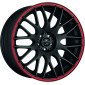 8.5x19 ET40 - LK5/112 ML73.1 Barracuda Karizzma mattblack PureSports / Color Trim rot - DS5