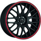 8.5x19 ET35 - LK5/112 ML73.1 Barracuda Karizzma mattblack PureSports / Color Trim rot - DS10