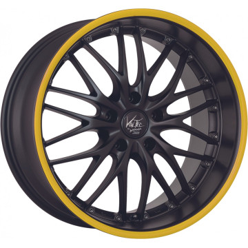 8x18 ET35 - LK5/120 ML72.6 Barracuda Voltec T6 mattblack PureSports / Color Trim gelb - DS3