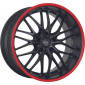 8.5x19 ET33 - LK5/112 ML73.1 Barracuda Voltec T6 mattblack PureSports / Color Trim rot - DS15