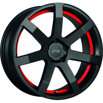8.5x19 ET27 - LK5/112 ML73.1 Corspeed Challenge mattblack PureSports / Undercut Color Trim rot - DS5