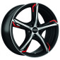 7.5x18 ET50 - LK5/112 ML76 Ronal R62 Red jetblack-matt-frontkopiert