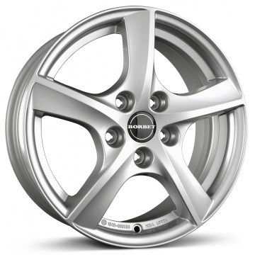 5.5x15 ET46 - LK5/112 ML66.6 Borbet TL brilliant silver 5-Speiche
