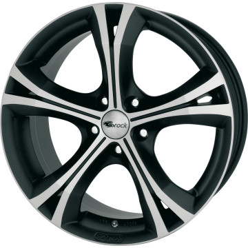 8x18 ET47 - LK5/114 ML72.6 Brock B22 schwarz-matt front-poliert