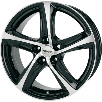 6.5x15 ET27 - LK5/98 ML58.1 Brock B25 schwarz front-poliert