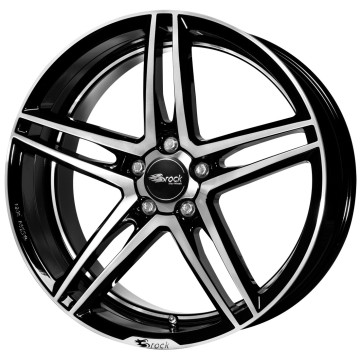 8.5x18 ET38 - LK5/114.3 ML72.6 Brock B33 schwarz front-poliert