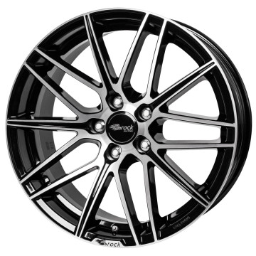 7.5x17 ET38 - LK5/100 ML63.4 Brock B34 schwarz front-poliert