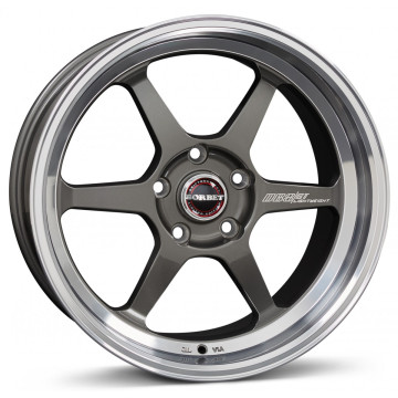 9.5x18 ET30 - LK5/100 ML64.1 Borbet DB8GT graphite rim polished