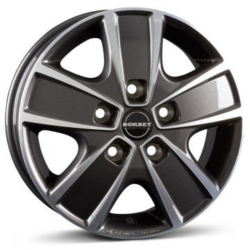 6x16 ET68 - LK5/130 ML78.1 Borbet CWG mistral anthracite glossy polished
